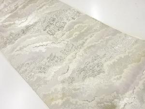 アンティーク　服部織物製　霞に祇園祭風景模様織出し袋帯（材料）